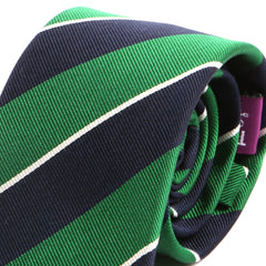 Light Green & Navy Silk Slim Tie | Style II - Tie Doctor