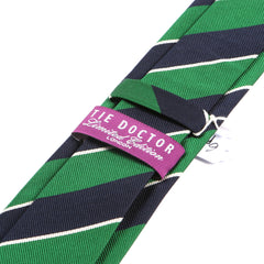 Light Green & Navy Silk Slim Tie | Style II - Tie Doctor