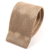 Atinu Light Brown Silk Knitted Tie, One of One