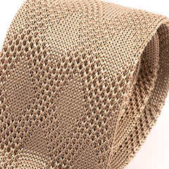 Atinu Light Brown Silk Knitted Tie, One of One
