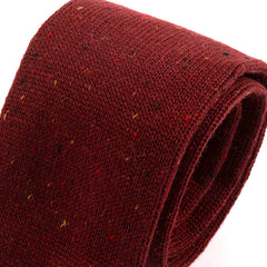 Dark Red Crimson Wool Knitted Tie 6cm