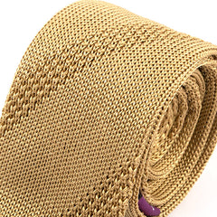 Beige Windsor Oatmeal Silk Knitted Tie 5cm