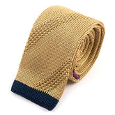 Beige Windsor Oatmeal Silk Knitted Tie 5cm