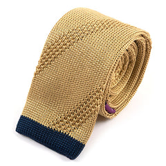 Beige Windsor Oatmeal Silk Knitted Tie 5cm