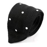 Black Dotted Pointed Silk Knitted Tie 6cm