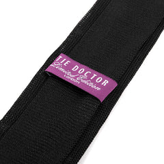 Black Dotted Pointed Silk Knitted Tie 6cm