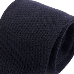 Black Pointed Wool Knitted Tie 7cm