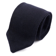 Black Pointed Wool Knitted Tie 7cm