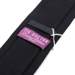 Black Pointed Wool Knitted Tie 7cm