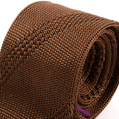 Brown Windsor Oatmeal Silk Knitted Tie 5cm