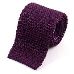Dark Purple Silk Knitted Tie 7cm