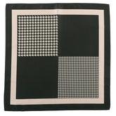 Kales Dark Green Houndstooth Pocket Square 32cm