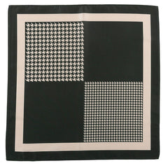 Kales Dark Green Houndstooth Pocket Square 32cm