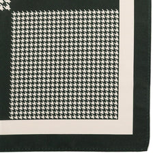 Kales Dark Green Houndstooth Pocket Square 32cm