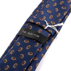 Blue American Football Pattern Tie 6.5cm