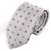 Platinum Bloom Motif Tie 7.5cm