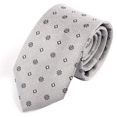 Platinum Bloom Motif Tie 7.5cm