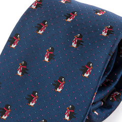 Penguin Parade Xmas Motif Tie