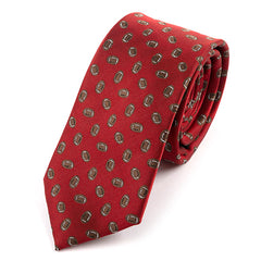 Red American Football Pattern Tie 6.5cm