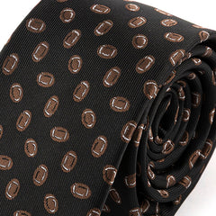 Black American Football Pattern Tie 6.5cm