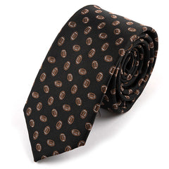 Black American Football Pattern Tie 6.5cm