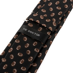 Black American Football Pattern Tie 6.5cm