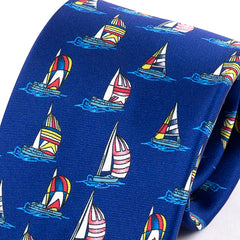 Brighton Blue Regatta Sailboat Print Tie
