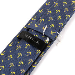 Denim Blue Achor Pattern Tie 6cm