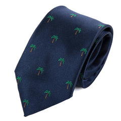 Blue Tropical Palm Tree Tie 7cm