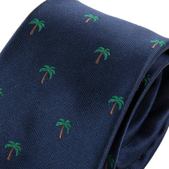 Blue Tropical Palm Tree Tie 7cm