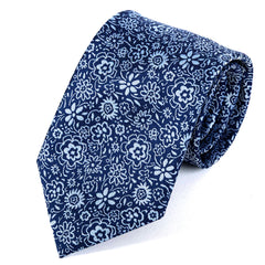 Blue Ocean Inspired Floral Pattern Tie 8cm
