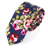 Camellia Blue Crush Floral Cotton Tie 6cm
