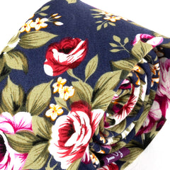 Camellia Blue Crush Floral Cotton Tie 6cm