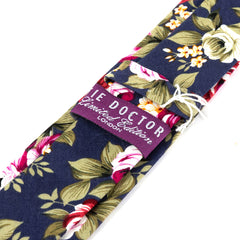 Camellia Blue Crush Floral Cotton Tie 6cm