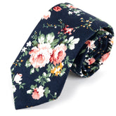 Blue Chelsea Botanica Floral Cotton Tie 7cm