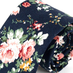 Blue Chelsea Botanica Floral Cotton Tie 7cm