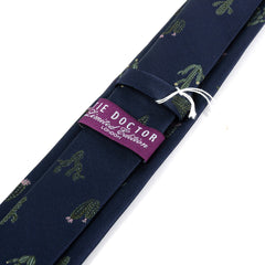 Blue & Pink Cactus Pattern Striped Cac-Tie