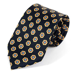 Blue & Red Hexagon Print IMS Tie 8cm