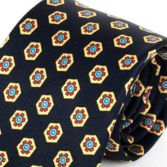 Blue & Red Hexagon Print IMS Tie 8cm