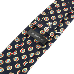 Blue & Red Hexagon Print IMS Tie 8cm