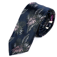Blue & Pink Tropic Print Tie 6cm