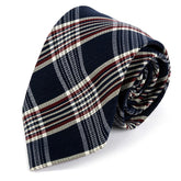 Blue & Red Denim Check Pattern Tie 8cm
