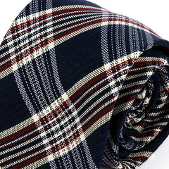 Blue & Red Denim Check Pattern Tie 8cm