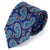 Blue & Orange Capri Paisley IMS Tie 8cm