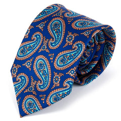 Blue & Orange Capri Paisley IMS Tie 8cm