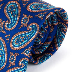 Blue & Orange Capri Paisley IMS Tie 8cm