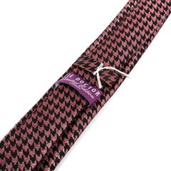 Pink & Black Houndstooth Slim Tie