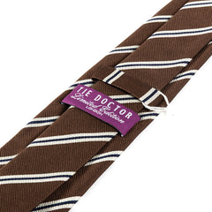 Bakerloo Brown Striped Slim Silk Tie 7.5cm