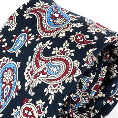 Navy Blue Palmas Paisley Silk Tie 7cm