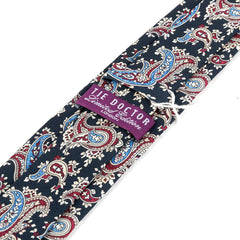 Navy Blue Palmas Paisley Silk Tie 7cm